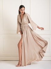 Metallic embellished kimono dress